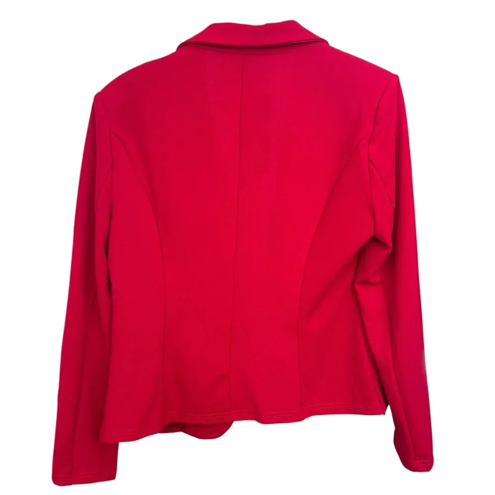Allegra K New Bold Red Women's Medium Blazer Lightweight w/ Padded Shoulders - Picture 4 of 9